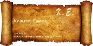 Krauss Emese névjegykártya